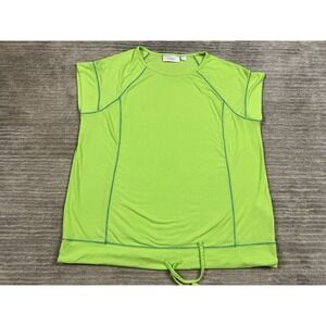 Belle Kim Gravel Top Womens Medium Green Short Sleeve Modal Blend